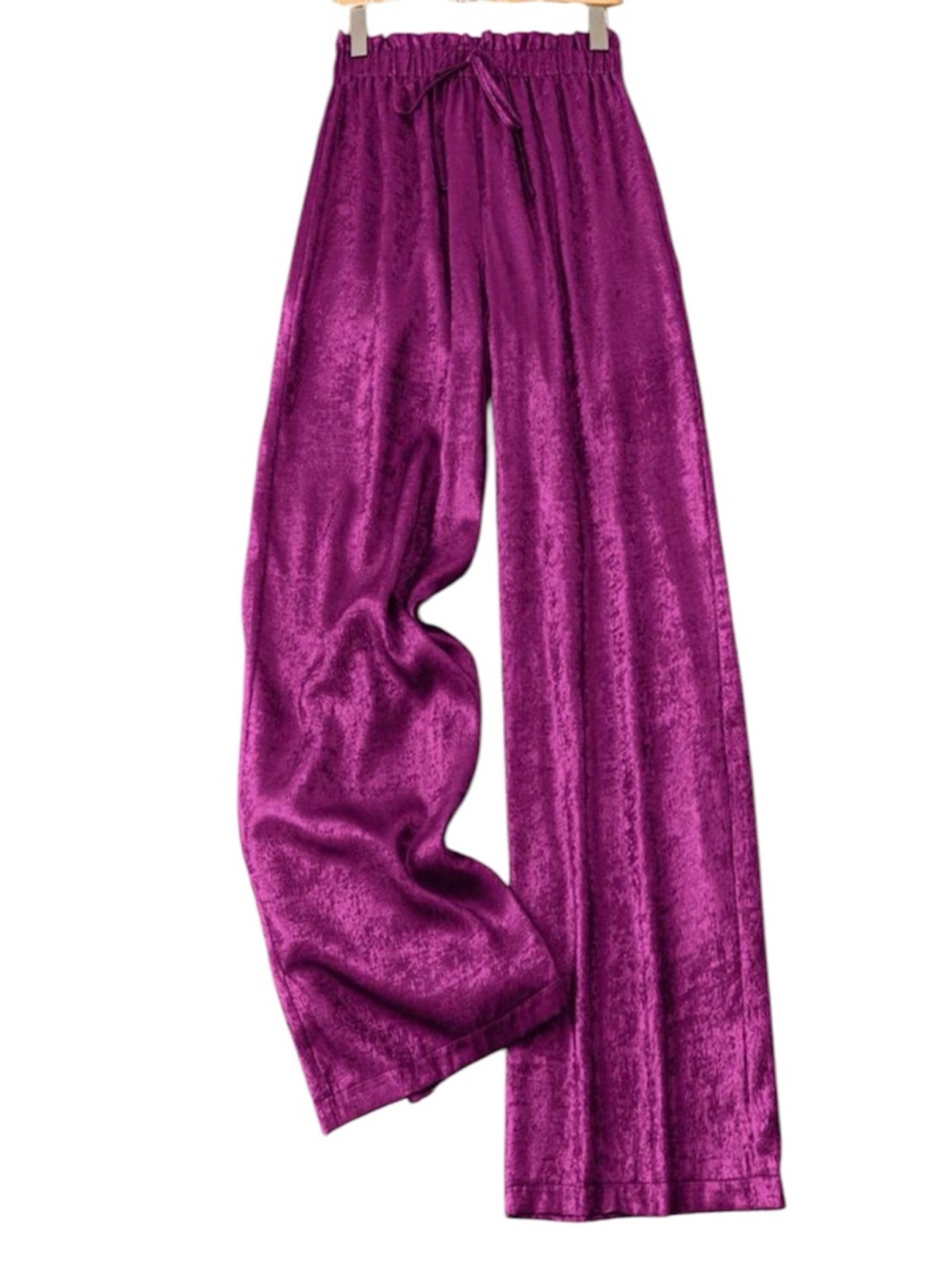 Women’s Fuchsia Shiny Wide Leg Pants